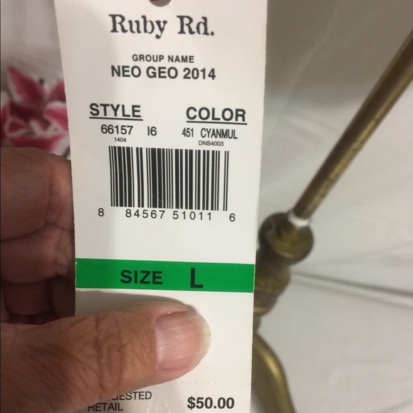 Ruby Rd. Ladies Long Sleeve boat neck top - Picture 5 of 8